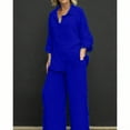 thumbnail image 2 of Women's Casual Trousers Suit Set Stylish Blouse And Pants Outfit Comfortable Daily Wear Ensemble summer pajama sets for women 7 piece, 2 of 4
