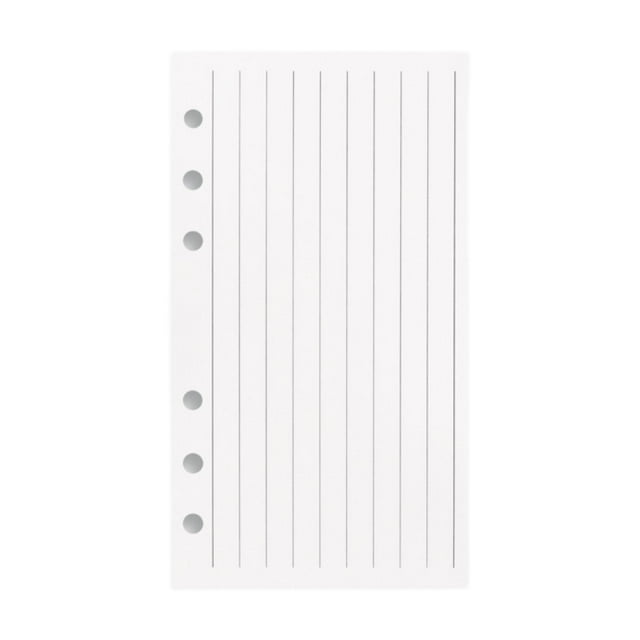 Papel de repuesto para agenda A6, insertos de diario, papel de carpeta de hojas sueltas de 6 anillas para clase Línea vertical
