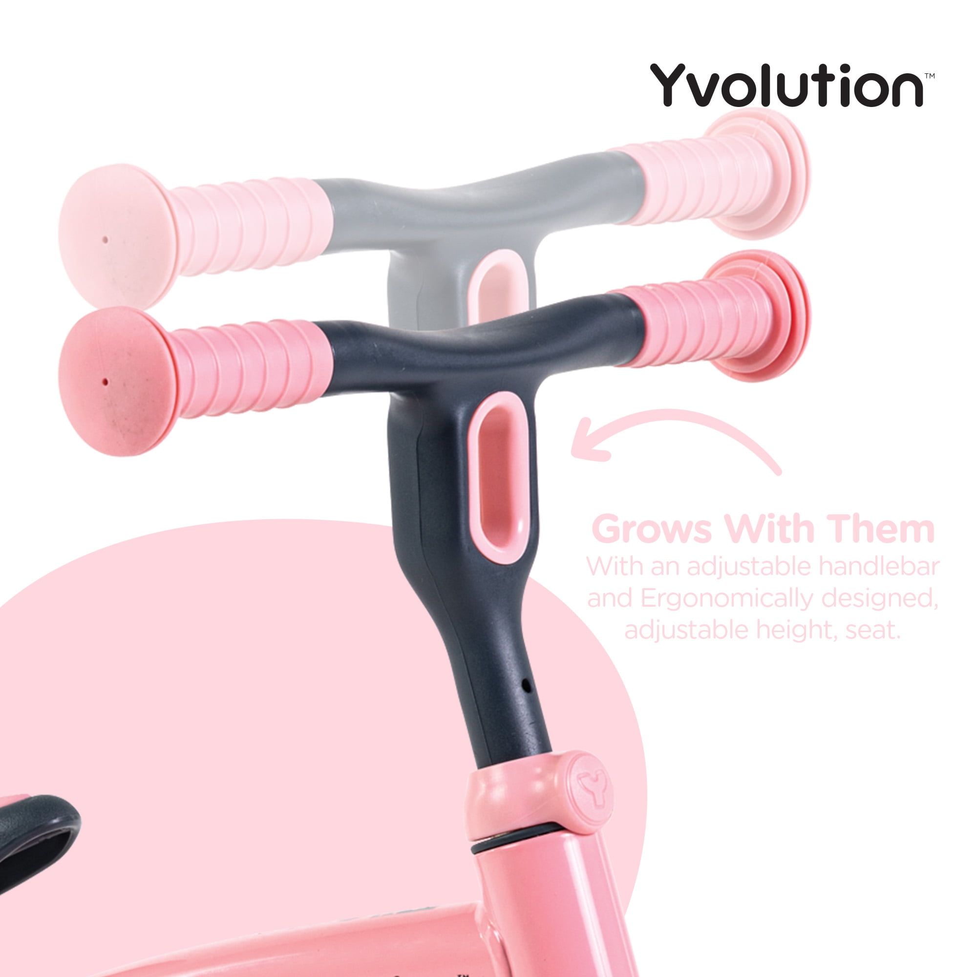 Yvolution Velo Toddler Balance Bike 9'' Wheel (Pink) Boys and Girls, 18 Months to 3 Years Old