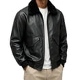 thumbnail image 3 of Miqool Biker Jacket for Men Faux Leather Zip Up Stand Collar Long Sleeve Motorcycle Coats with Pockets, 3 of 5