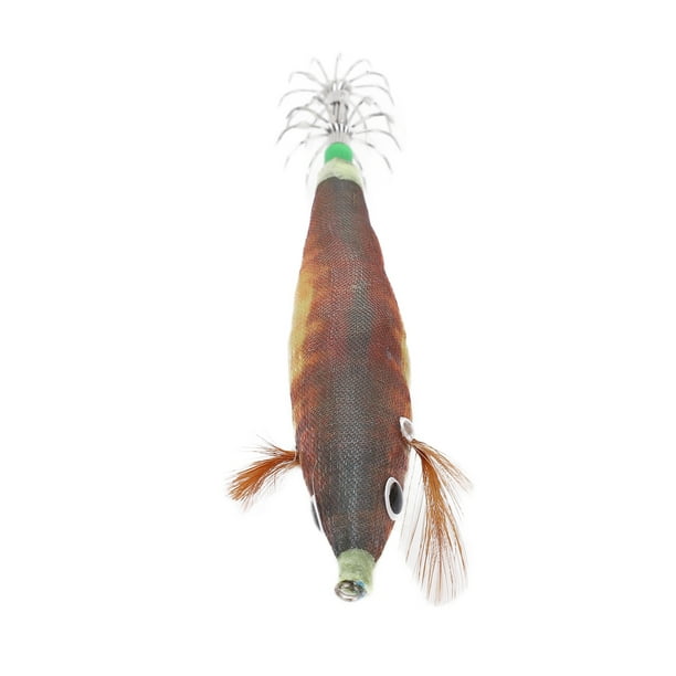 Squid Jig Hook Hard Fishing Lure, Attractive Fake Prawn Luminous Bait Vivid  For Pond Fishing Red Head And Light Green,Brown,Red Light White Body Black