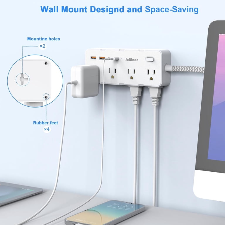 Power Strip With 8 Outlets, 4 USB Ports, 15 Ft Cord photo 7