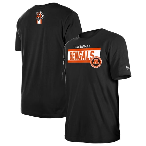 Men's New Era Black Cincinnati Bengals 3rd Down High Density Print T-Shirt