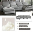 thumbnail image 5 of Holaki 5 Seat Large L-Shape Feather Filled Sectional Sofa, Convertible Sofa Couch with Reversible Chaise for Living Room, Light Gray, 5 of 14