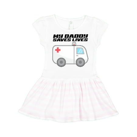 

Inktastic My Daddy Saves Lives- Ambulance Gift Toddler Girl Dress