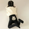 thumbnail image 2 of Generic Toddler Girls Wrap Their Feet In Leggings Wear Bunny Print Pantyhose Tights Thick Cable Knit Leggings Stockings Cotton Pantyhoses(4-6 Years,Black), 2 of 5