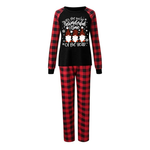 Family Christmas Pajamas Matching Sets Christmas Long Sleeves Sleepwaear Holiday Family Loungewear Sets