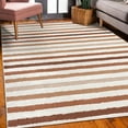 thumbnail image 3 of Striped Decorative Rug, Geometric Colorful Tone Brush Style Lines Grunge Retro Digital Print, Quality Carpet for Bedroom Dorm and Living Room, 6 Sizes, Pale Redwood, by Ambesonne, 3 of 4