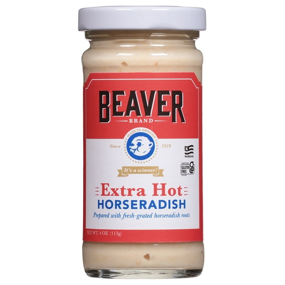 Beaver Extra Hot and Creamy Horseradish, 4 oz Jar