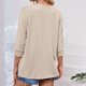 thumbnail image 5 of mfyjkho Tops Para Salir Para Mujer, Camiseta De Cuello Redondo Con Mangas 3/4 Y Encaje De Patchwork Para Mujer Tops Para Hacer Ejercicio S, 5 of 5