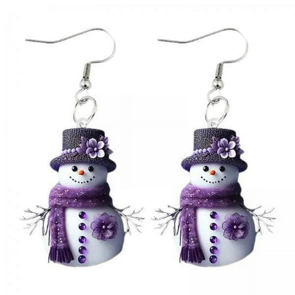 yotijay 2xChristmas Snowman Earrings Dangle Earrings for Club Winter Festival New Year