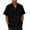 75# Black, variant on Huresd Men's Wrinkle Free Untucked Cuban Shirt Business Casual Button Down Tops Short Sleeve Solid Color Shirt Black 4XL