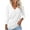 #1 White(3/4 sleeve), variant on Women 3/4 Sleeve T Shirts Fashion Button Down V Neck White Blouse Plain Color Casual Fall Tops for Women Tee Shirt Clothing Size M