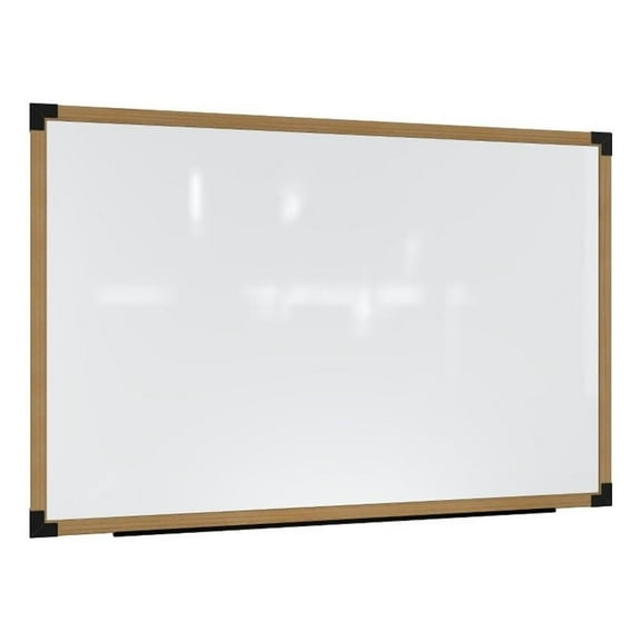 Ghent Prest Wall Whiteboard Magnetic Natural Oak Frame 4 x 6ft