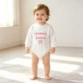 thumbnail image 2 of mgoYE Mama's Bestie Matching Outfit Newborn Baby Girl Long Sleeve Romper Toddler Girl Pullover Sweatshirt Top(White,0-3 Months), 2 of 5