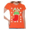 thumbnail image 1 of Awkward Styles Nice Christmas Stocking Tshirt for Women Naughty or Nice Shirt Ugly Christmas T Shirt Funny Xmas Couple Shirts Christmas Stocking Gifts for Her Christmas Couple T-Shirt Family Xmas, 1 of 4