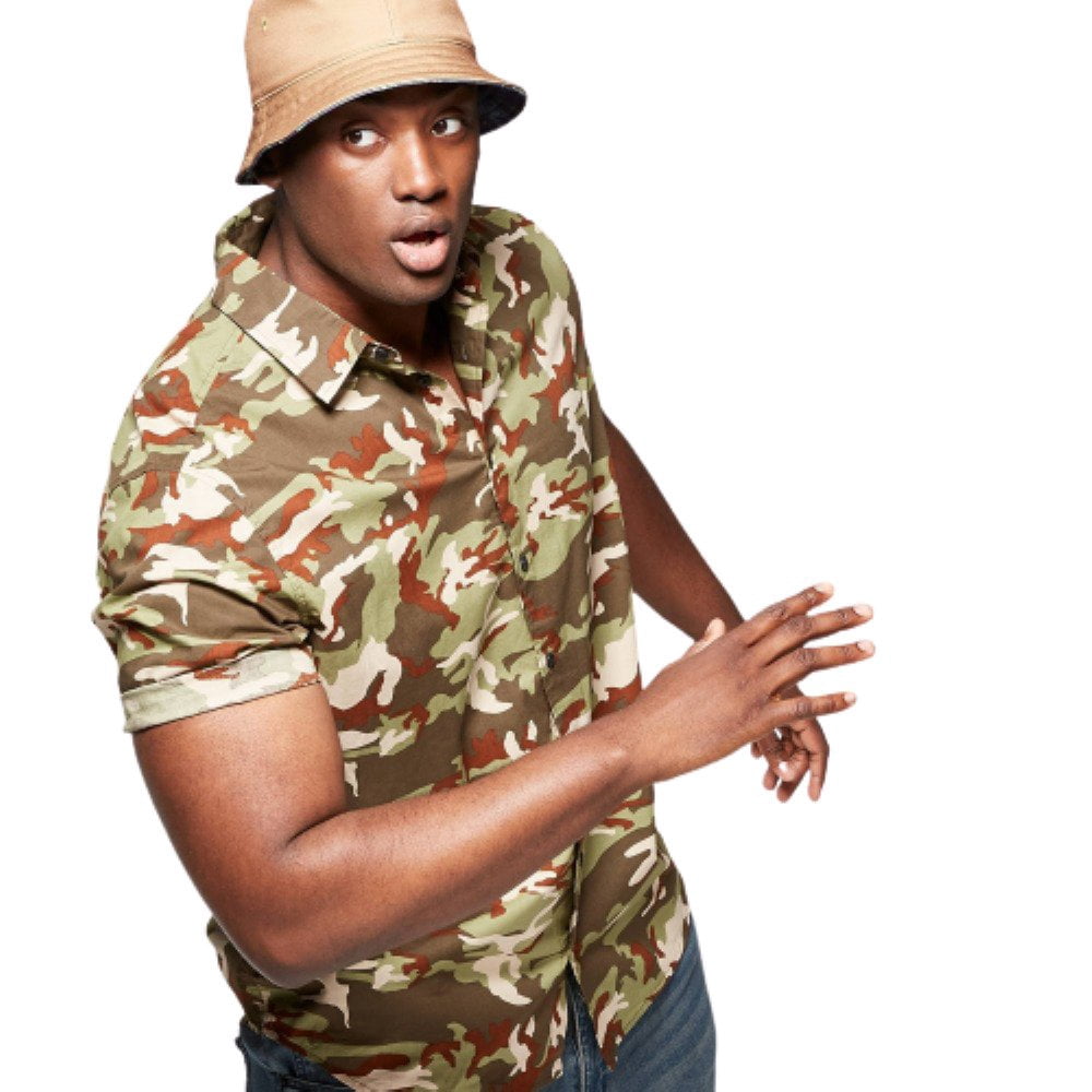 mens short sleeve camo shirt
