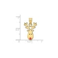 thumbnail image 4 of 14k Yellow Gold Reindeer Pendant Necklace with Red Nose and Antlers, Christmas Holiday Charm for Women, Festive Seasonal Jewelry, Dainty Animal Symbol of Cheer and Winter Spirit, 4 of 6