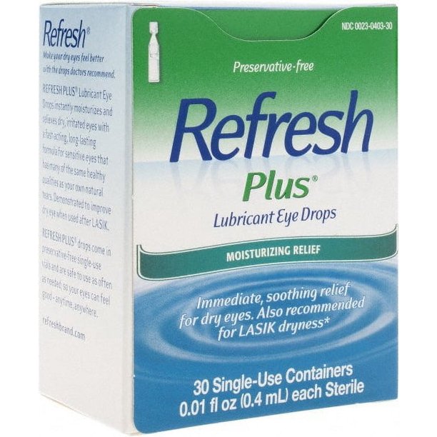 Medique Refresh Plus Lubricant Eye Drops, 30 SingleUse Vials