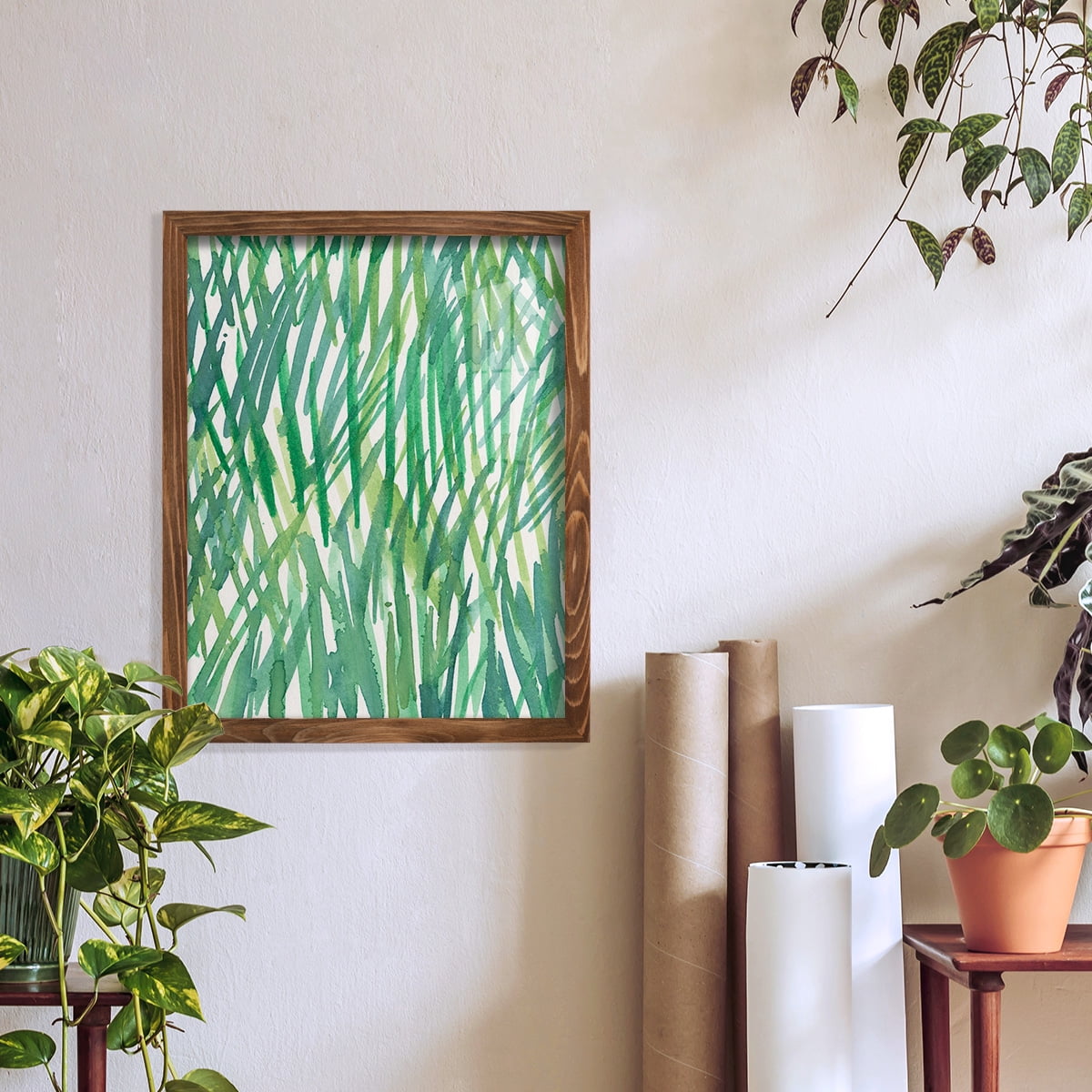 Just Grass I - Framed Print w/glass - Walnut