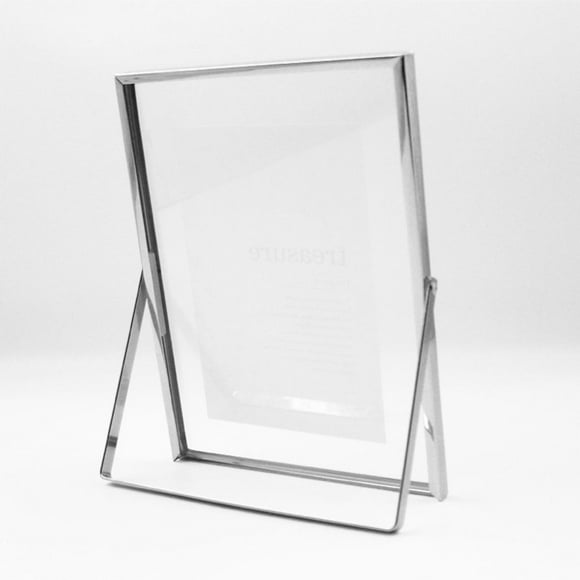 DEBGFS Floating Picture Frame Metal Photo Frame Geometric Picture Frame Desk Vertical Frame for Pictures Photos Desk Tabletop Display Decor