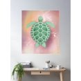 thumbnail image 2 of Tropical Ocean Retro Turtle In Green Poster Wall Art, Modern Wall Decor For Living Room Bedroom, 8x12 UNFRAMED, 2 of 3