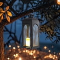 thumbnail image 4 of 15.75 Inch Black Metal Decorative Lantern with Remote Control Flameless LED Candle – Vintage Hanging/Tabletop Light for Patio, Porch, Garden & Indoor Home, 4 of 9