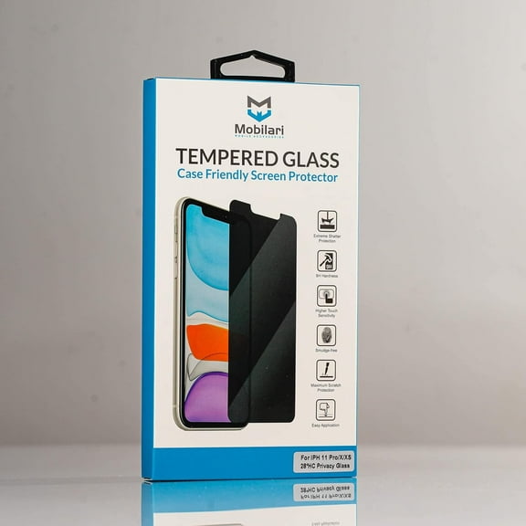 Mobilari Privacy Tempered Glass Screen Protector for iPhone 11 Pro, iPhone X, and iPhone Xs (5.85 inch) | US Brand 🇺🇸