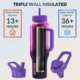 thumbnail image 5 of Coldest Tumbler with Handle and Straw Lid, 3 Lids Insulated Shaker Water Bottle Gifts for Women Him Her, Limitless Collection (46 oz, Purple Nova), 5 of 9