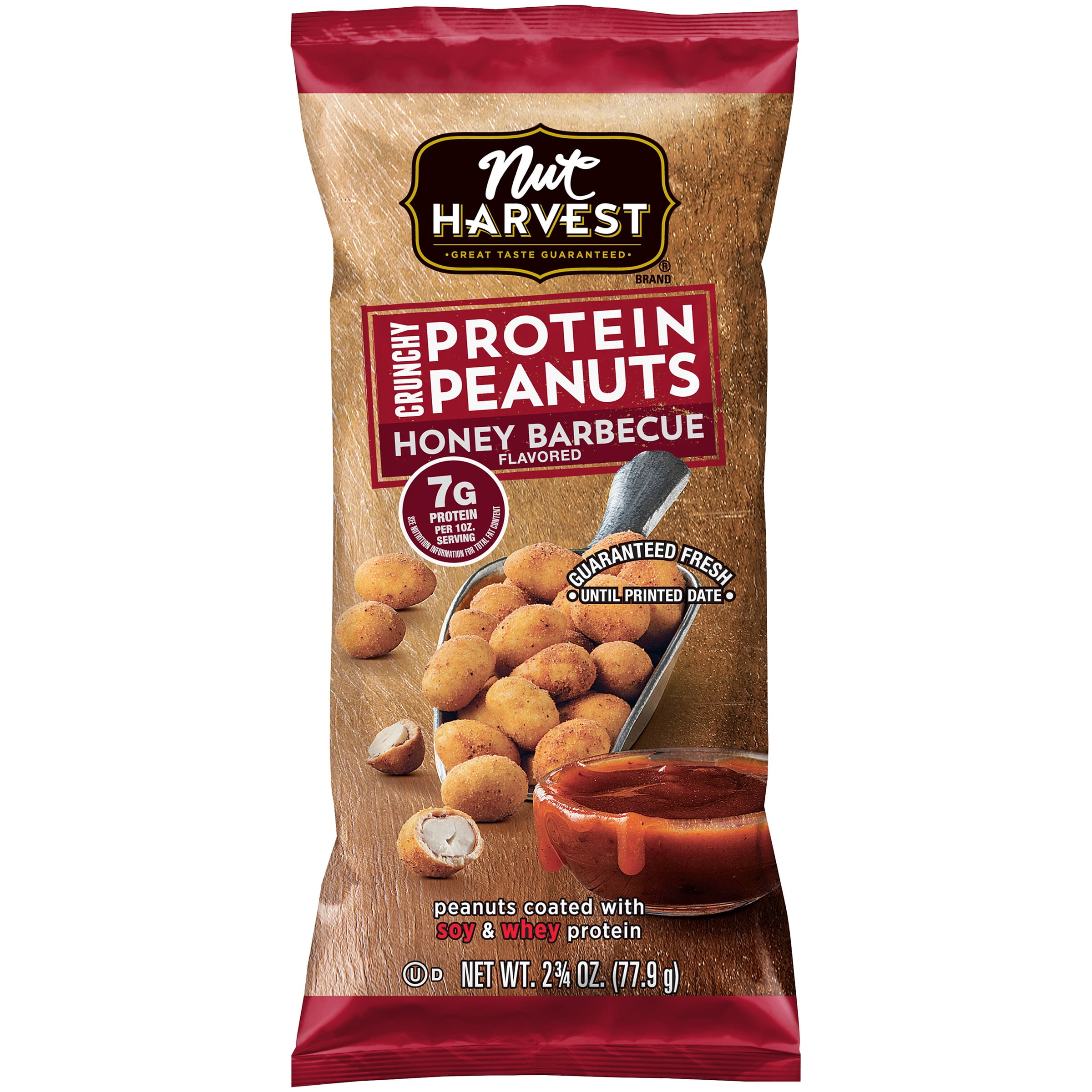 Nut Harvest Honey Barbecue Crunchy Protein Peanuts 2.75 oz. Bag
