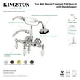 thumbnail image 4 of Kingston Brass AE23T0 Aqua Vintage 3-3/8 Inch Wall Mount Tub Faucet with Hand Shower, Matte Black, 4 of 5
