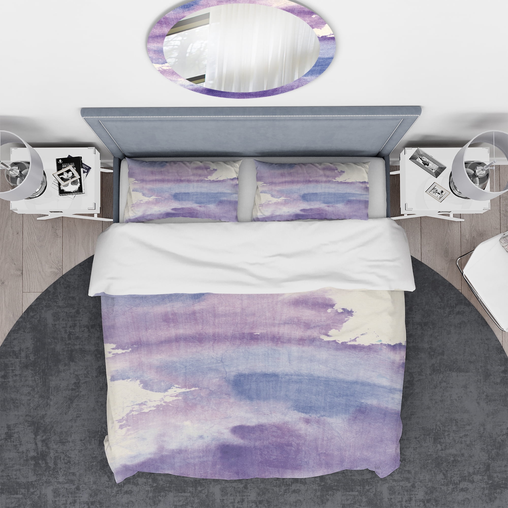 Designart 'Watercolor Purple Haze I' Geometric Duvet Cover Set