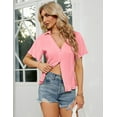 thumbnail image 3 of Women's 2025 Short Sleeve Summer Sweater Tops Casual Button Down Knit Cardigan, 3 of 9