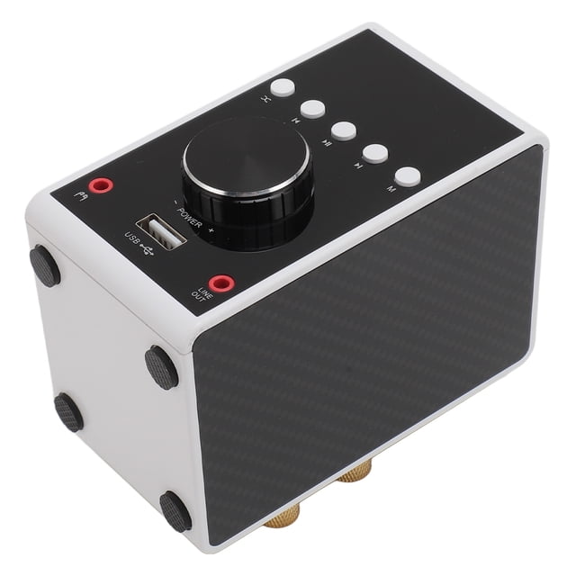 5.0 Small Amplifier, Easy Control USB BT Coaxial Clear Sound Compact Powerful Output Stereo Sound Digital Amp LED Indicators for Projector Black,White