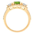 thumbnail image 3 of 2.16 ct Round Cut Natural Peridot 3 Stone 18K Yellow Gold Womens Engagement Ring, 3 of 4