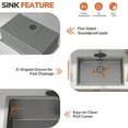 thumbnail image 6 of KINGTACK 30-inch Undermount Kitchen Sink, 304 Stainless Steel Drop in Sinks, Workstation Single Bowl Basin Sink  Set with 4 Sink Accessories, 6 of 8