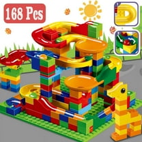 TRARIND Run Building Blocks for Kids Ages 4-8, 168 PCS Classic Big Size Blocks Set, Crazy Run Building Blocks with 4 Balls Race Track, Educational Toys Bricks Set Christmas Birthday Toy for Boys Girls