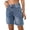 Blue, variant on Womens Jean Shorts Summer Half Shorts Jeans Adjustable Waistband Frayed Ripped Bermuda Shorts Distressed Denim Jeans Short