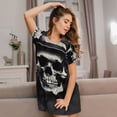 thumbnail image 3 of Sikiie Magician Hat Skull Print Women's Short-sleeved Nightdress, Round Neck Pullover Nightdress Pajamas Summer Home Wear, 3 of 6