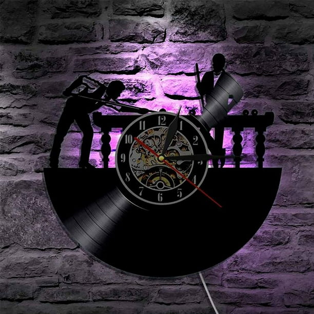 Japceit Disque Vinyle Horloge Murale Concours Style Creative Rétro  Nostalgique Horloge Murale pour La Décoration Intérieure 