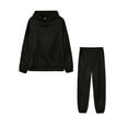 thumbnail image 6 of Gomelly Women Sweatsuits Plain Two Piece Outfit Elastic Waist Pants Jogger Set Ladies Loose Fit Gym Lounge Sets Long Sleeve Black XL, 6 of 7