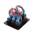 thumbnail image 1 of Ximing 3 Gang Rocker Switch Panel Breaker Blue LED Car Marine Boat Circuit Waterproof 4 USB Charger Port, 1 of 7