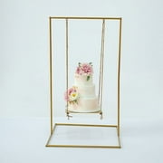 BalsaCircle 3 feet Gold Metal Swing Cake Stand Hanging Dessert Display Centerpiece Party Events Decorations