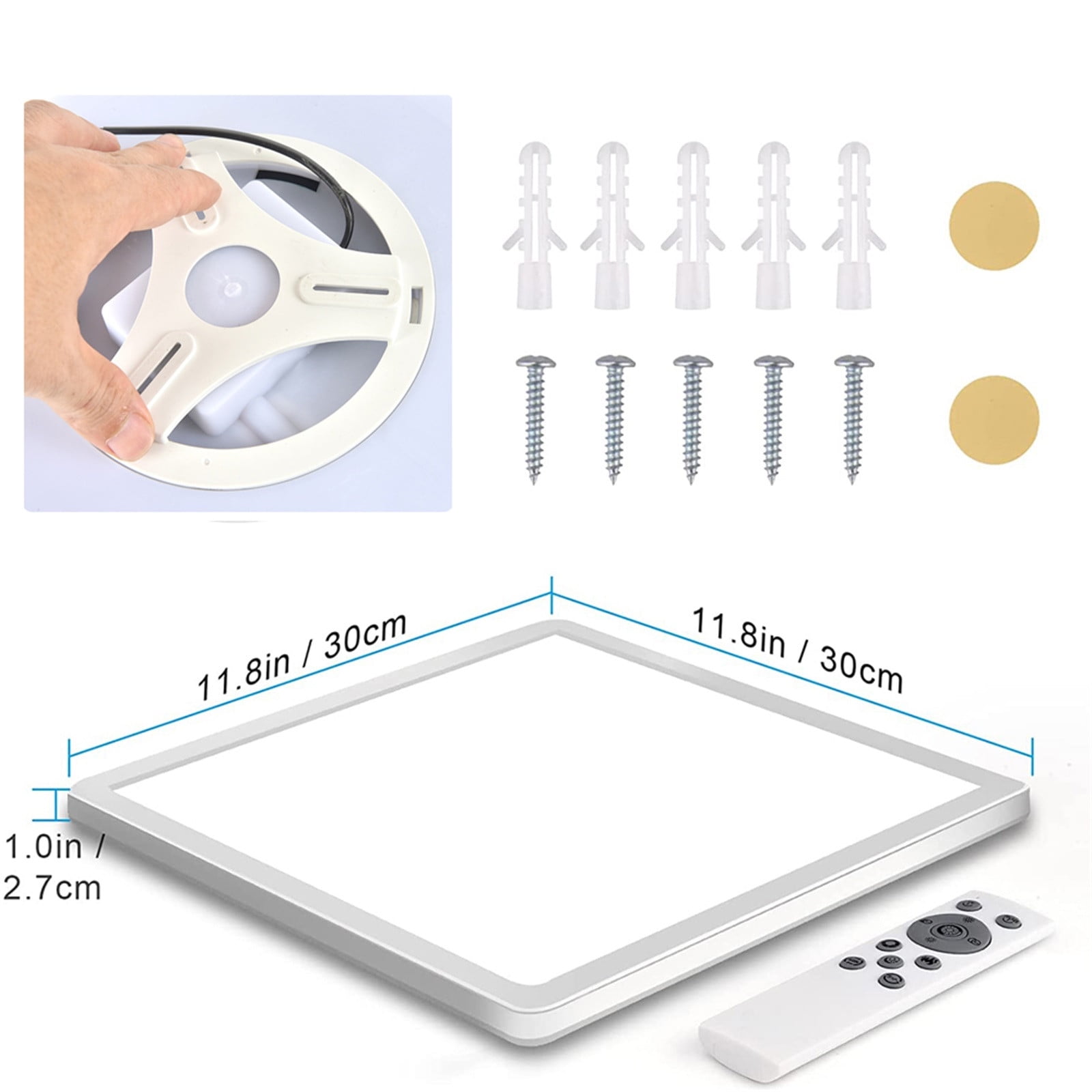 Wovilon Recessed Led Ceiling Light With Rgb Backlight 24W 3000K-6000K Dimmable Rgb Backlight Ceiling Light Floor Lamp For Living Room Desk Lamp