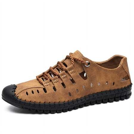

Men s Vintage Leather Fisherman Sandals - Outdoor Closed Toe Sandal Shoes for Beach Hiking Fishing