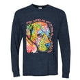 thumbnail image 3 of Neon Lab Dog Lover Shirt | Labrador Dogs Speak To Those Who Listen | Dean Russo Art Animal Lover Mens Long Sleeve Shirt, Vintage Heather Navy, 3X-Large, 3 of 6