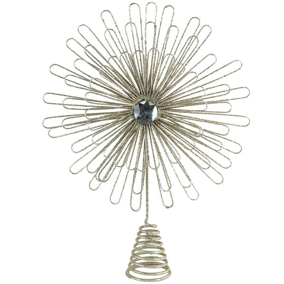 Ornativity Flower Sunburst Tree Topper - Christmas Glitter Holiday Starburst Decoration