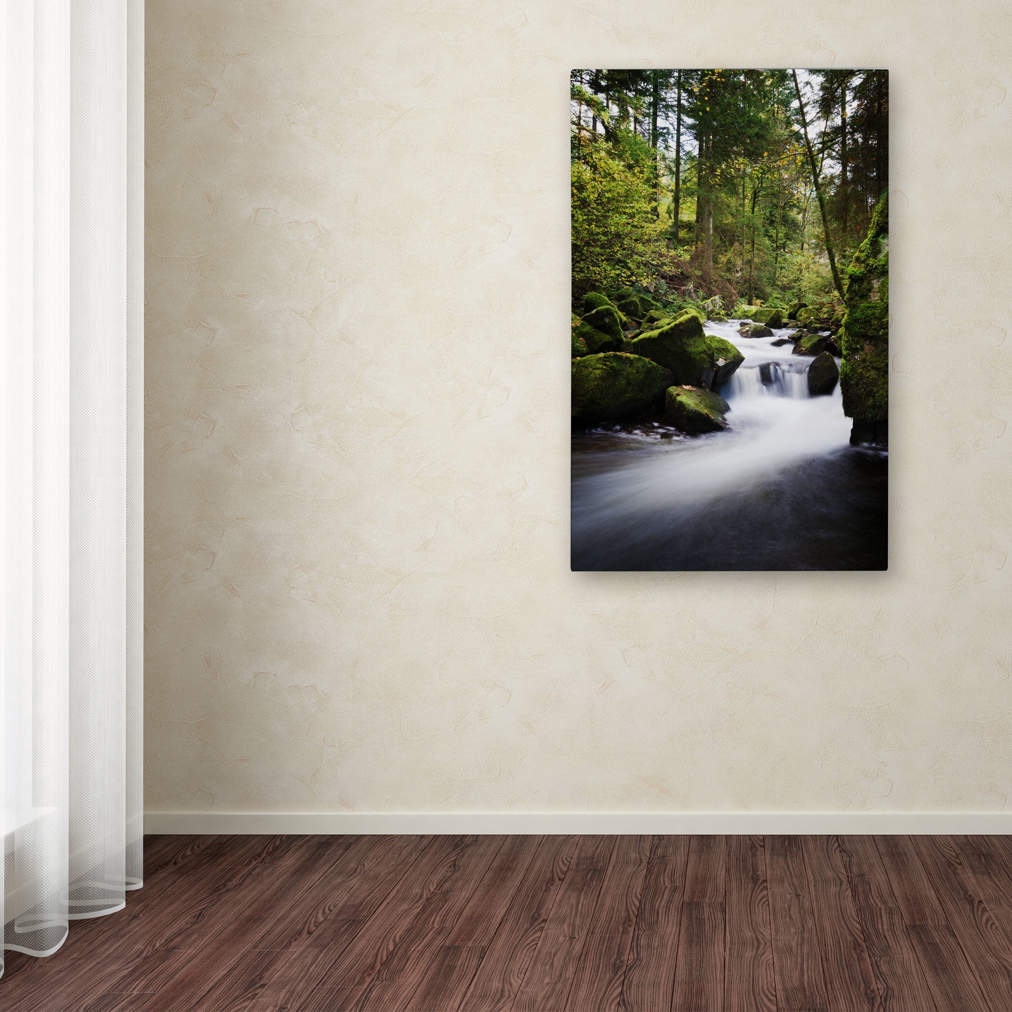 Trademark Fine Art "Waterfall in the Forest" Canvas Art by Philippe Sainte-Laudy