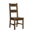 thumbnail image 2 of Rustic Classic Dining Chairs Set of 6 Solid Rubber Wood Dining Furniture Burnished Brown Finish, 2 of 6