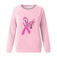 thumbnail image 4 of Homenesgenics Breast Cancer Awareness Shirts Plus Size for Women and Men Women's Casual Loose Print Raglan Long Sleeved Hoodie Round Neck Tops Sweatshirts Pink M, 4 of 4